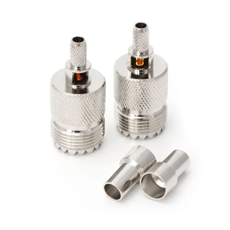 10 Sets UHF Female Jack Crimped RF Connector Coaxial Adapter for 5mm RG58 RG142 / 3D-FB Cable