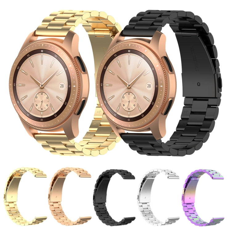 For Xiaomi MI/Huawei Glory S1 Three Beads Stainless Steel Watch Wrist Strap 18mm, Black, Gold, Rose Gold, Colourful, Silver