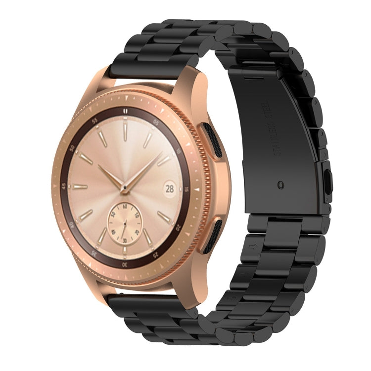 For Huami GTS/Galaxy Watch 42/40/44 Universal Three Beads Stainless Steel Watch Wrist Strap 20mm, Black, Gold, Rose Gold, Colourful, Silver