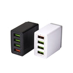 2 in 1 1m USB to 8 Pin Data Cable + 30W QC 3.0 4 USB Interfaces Mobile Phone Tablet PC Universal Quick Charger Travel Charger Set, US Plug, 8 Pin Set US Plug