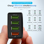 2 in 1 1m USB to 8 Pin Data Cable + 30W QC 3.0 4 USB Interfaces Mobile Phone Tablet PC Universal Quick Charger Travel Charger Set, UK Plug, 8 Pin Set UK Plug