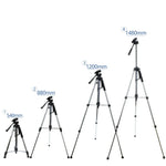 L-1200 Camera Tripod Live Broadcast Bracket For Mobile Phones, Cameras, Projectors 55-148CM Universal Adjustable Tripod (Silver), L-1200