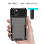 For iPhone 12 Pro / 12 Max Scratch-Resistant Shockproof Heavy Duty Rugged Armor Protective Case with Card Solt, For iPhone 12 / 12 Pro