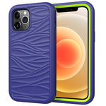For iPhone 12 Wave Pattern 3 in 1 Silicone+PC Shockproof Protective Case, For iPhone 12 mini