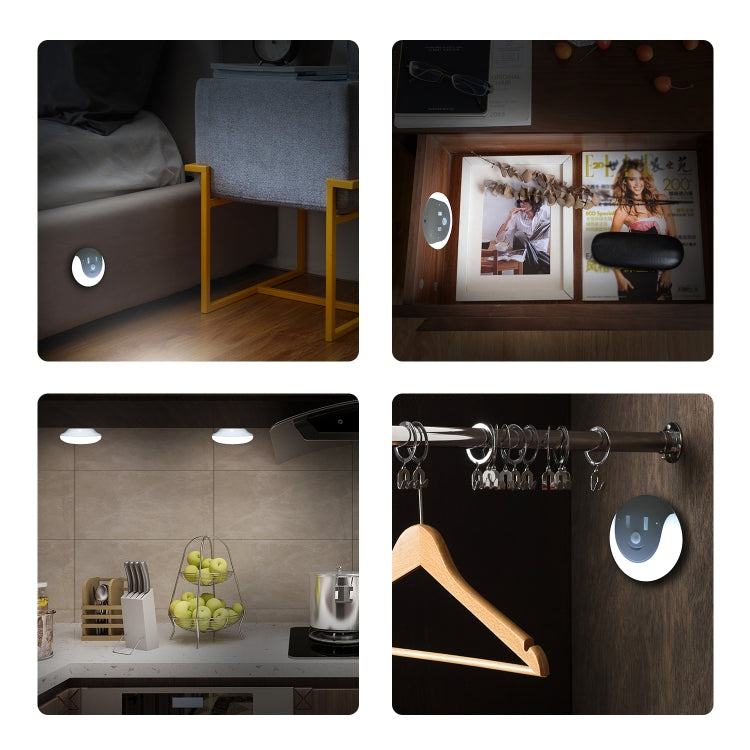 USB Charging Light & Human Body Sensing Control Smile Magnetic Night Light, Cold White Light, Warm white light