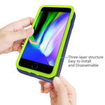 For iPhone SE（2020） Wave Pattern 3 in 1 Silicone+PC Shockproof Protective Case