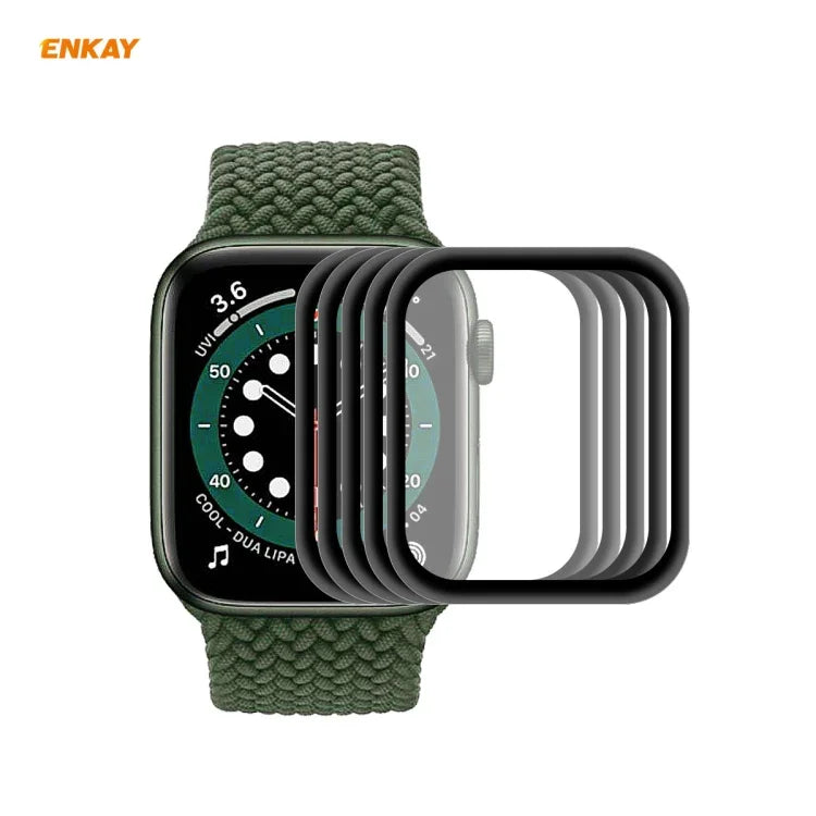 5 PCS For Apple Watch Series 6/5/4/SE 44mm ENKAY Hat-Prince 3D Full Screen PET Curved Hot Bending HD Screen Protector Film, For Apple Watch Series 6/5/4/SE 44mm