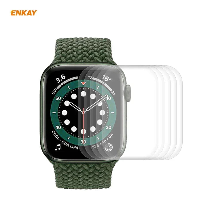 5 PCS For Apple Watch Series 6/5/4/SE 40mm ENKAY Hat-Prince 3D Full Screen PET Curved Hot Bending HD Screen Protector Film, For Apple Watch Series 6/5/4/SE 40mm