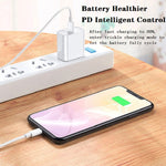 2 in 1 PD 20W Single USB-C / Type-C Port Travel Charger + 3A PD3.0 USB-C / Type-C to 8 Pin Fast Charge Data Cable Set, Cable Length: 2m, EU Plug, 20W 2m