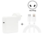 2 in 1 PD3.0 30W USB-C / Type-C Travel Charger with Detachable Foot + PD3.0 3A USB-C / Type-C to 8 Pin Fast Charge Data Cable Set, Cable Length: 1m, AU Plug, 1m