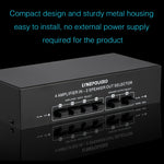 B042 4-in 2-out Power Amplifier Sound Switcher Loudspeaker Switch Distributor, 300W Per Channel Lossless Sound Quality, B042