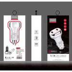YSY-312 2 in 1 18W Portable QC3.0 Dual USB Car Charger + 1m 3A USB to Micro USB Data Cable Set, with Micro USB Cable