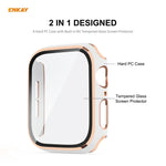 ENKAY Hat-Prince Full Coverage Electroplated PC Case + Tempered Glass Protector for Apple Watch Series 6 / 5 / 4 / SE 44mm, For Apple Watch Series 6 / 5 / 4 / SE 44mm