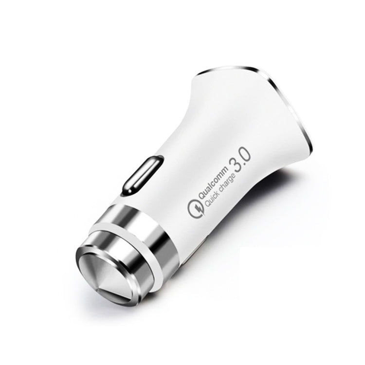 LZ-328 Safety Hammer Type QC3.0 USB + USB-C / Type-C Fast Charging Car Charger