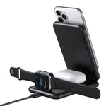 15W 3 in 1 Foldable Qi Fast Wireless Charger Station Phone Holder for iPhones & iWatchs & Airpods