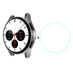 For Samsung Galaxy Watch4 Classic 46mm ENKAY Hat-Prince Full Coverage Electroplate Soft Case TPU HD Clear Cover + Tempered Glass Protector, For Samsung Galaxy Watch4 Classic 46mm
