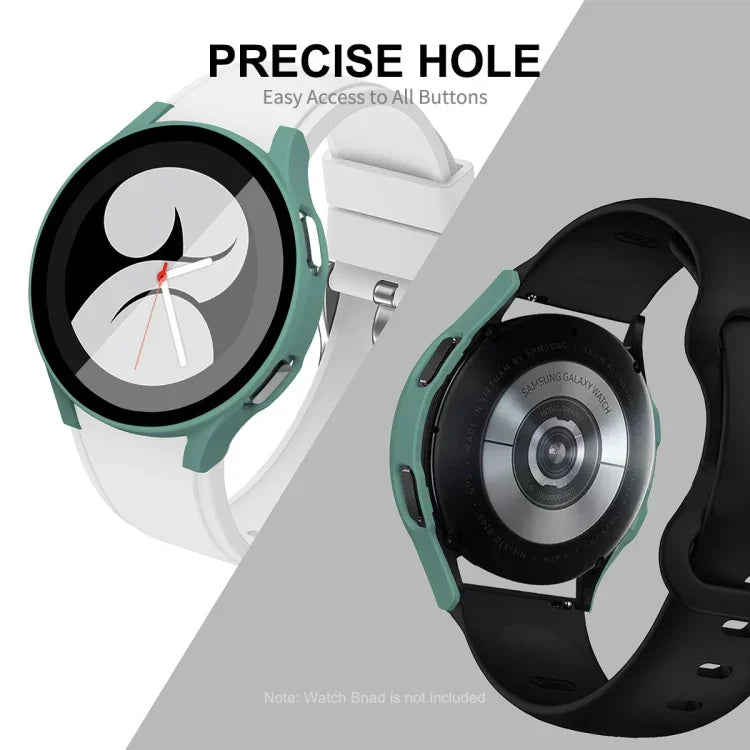 ENKAY Hat-Prince Full Coverage PC Frame + Tempered Glass Protector Composite Case for Samsung Galaxy Watch4 40mm