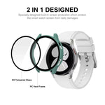 ENKAY Hat-Prince Full Coverage PC Frame + Tempered Glass Protector Composite Case for Samsung Galaxy Watch4 44mm
