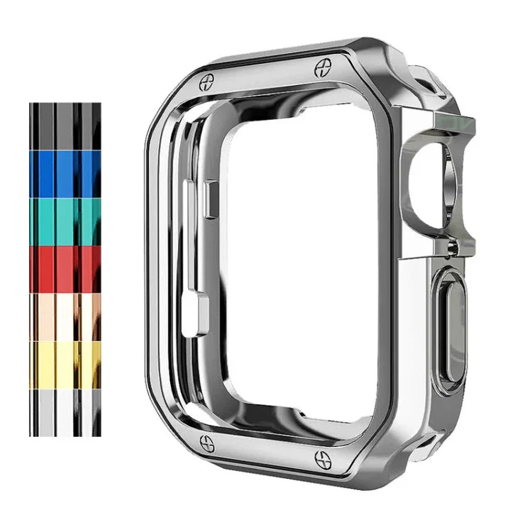 Anti-fall Electroplating TPU Watch Protective Case for Apple 1/2/3/4/5/6/7/SE, 38mm/40mm/41mm, 42mm/44mm/45mm
