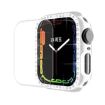 ENKAY Hat-Prince Electroplate PC Diamond Watch Case + Full Coverage Curved PET Screen Protector Film For Apple Watch Series 7 45mm