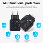 PD03 20W PD3.0 + QC3.0 USB Charger with USB to Type-C Data Cable, EU Plug, EU Plug, EU Plug + USB to Type-C Cable