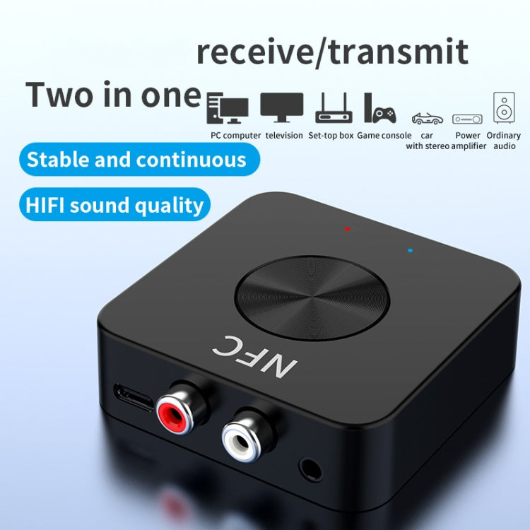 BT-21 NFC Bluetooth 5.0 Receiver & Transmitter RCA 3.5mm AUX Audio Adapter, BT-21