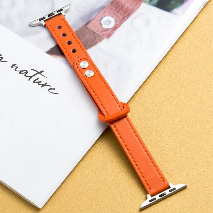 Microfiber Leather Car Line Small Waist Double Buckle Watch Strap, 7 41mm / 6&SE&5&4 40mm / 3&2&1 38mm, 7 45mm / 6&SE&5&4 44mm / 3&2&1 42mm