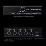 1 In 4 Out Audio Frequency Signal Splitter Distribute Device, Non Consumption, 3.5mm Interface Output, 1 In 4 Out 3.5mm Interface