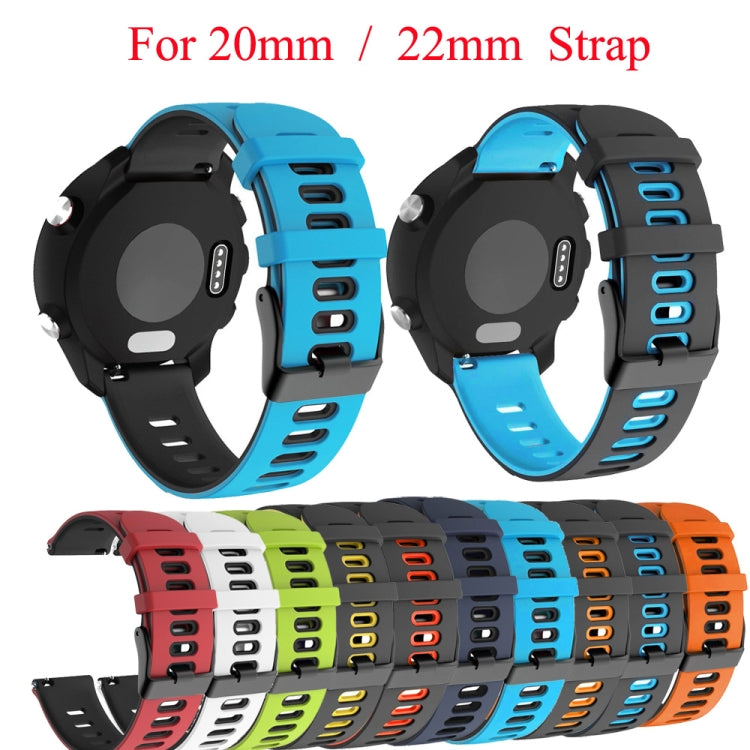 22mm Mixed-Color Silicone Strap, For Samsung Galaxy Watch 3 45mm, For Samsung Galaxy Watch 46mm
