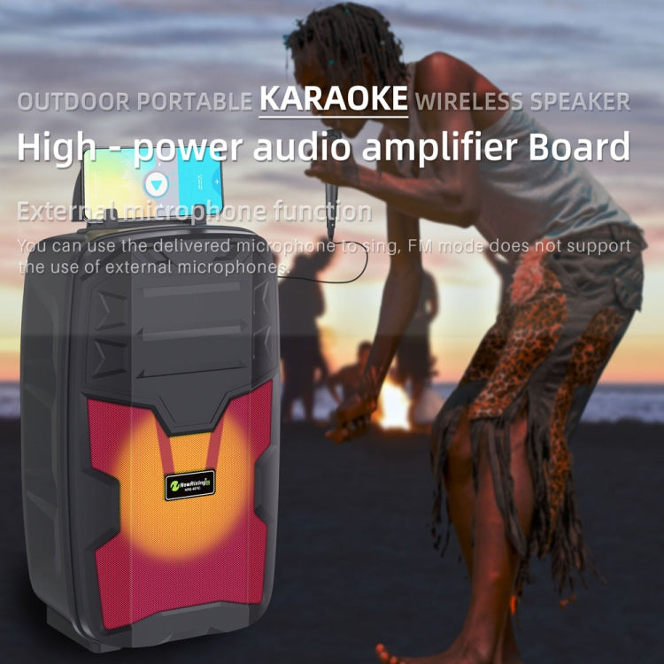 NewRixing NRG401C Outdoor Portable Karaoke Wireless Speaker High-Power Audio Amplifier, With Mic