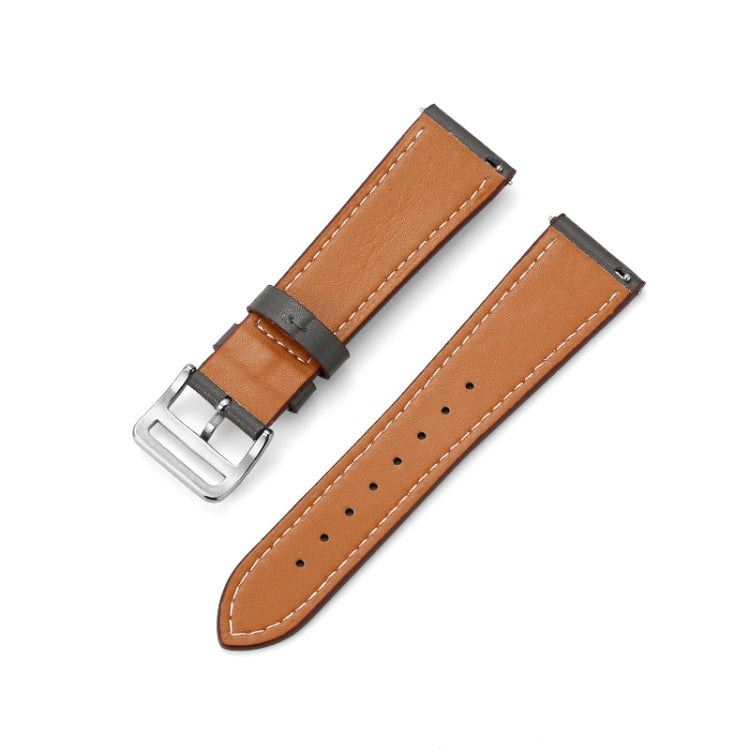 22mm Contrast Pin Buckle Leather Strap, For Huawe Watch GT Runner, For Huawei Watch GT3 46MM, For Huawei Watch3/Watch3 Pro, For Huawei Watch GT2 Pro/Watch GT 2E/Watch GT