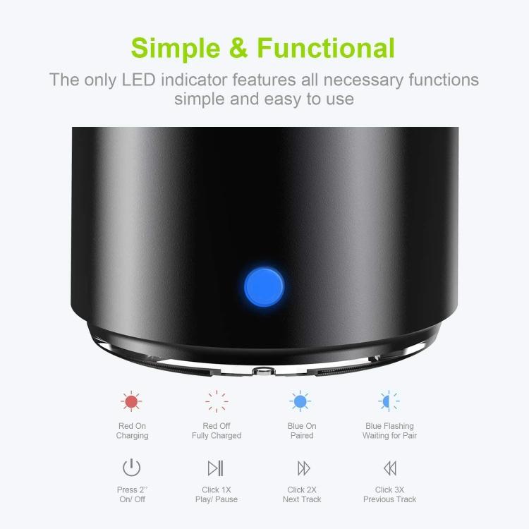A106Pro IPX7 Waterproof Mini Portable Bluetooth Metal Speaker