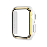 Electroplating Two-color PC+Tempered Film Watch Case, For Apple Watch Series 9 / 8 / 7 45mm, For Apple Watch Series 6/5/4/SE 44mm