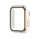 Electroplating Two-color PC+Tempered Film Watch Case, For Apple Watch Series 9 / 8 / 7 45mm, For Apple Watch Series 6/5/4/SE 44mm