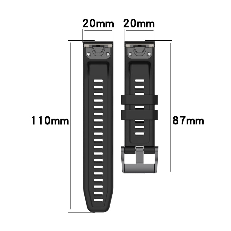 20mm Silicone Solid Color Watch Band, For Garmin Instinct 2S, For Garmin Fenix 6S, For Garmin Fenix 6S Pro