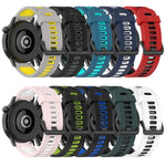 20mm Vertical Pattern Two-Color Silicone Watch Band, For Samsung Galaxy watch 42mm, For Samsung Gear Sport, For Samsung Gear S2 Classic