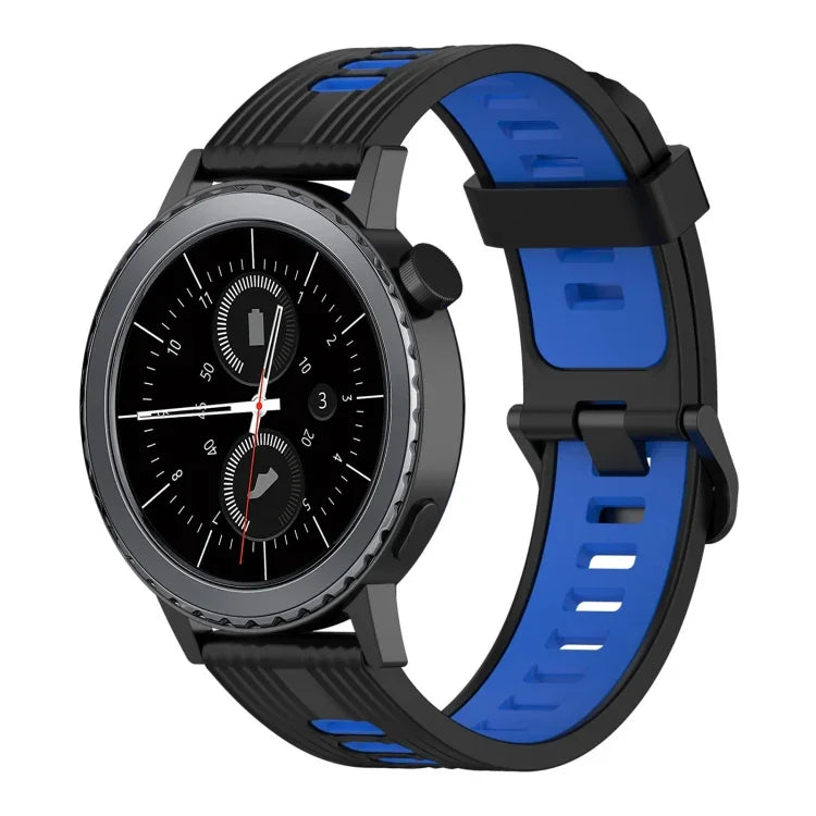 20mm Vertical Pattern Two-Color Silicone Watch Band, For Samsung Galaxy watch 42mm, For Samsung Gear Sport, For Samsung Gear S2 Classic