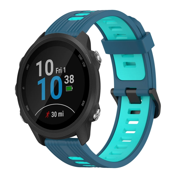 20mm Vertical Pattern Two-Color Silicone Watch Band, For Garmin Forerunner 245 Music, For Garmin Vivoactive 3 Music