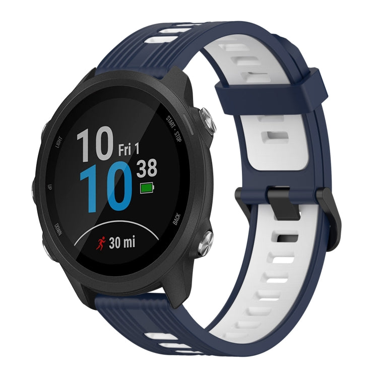 20mm Vertical Pattern Two-Color Silicone Watch Band, For Garmin Forerunner 245 Music, For Garmin Vivoactive 3 Music