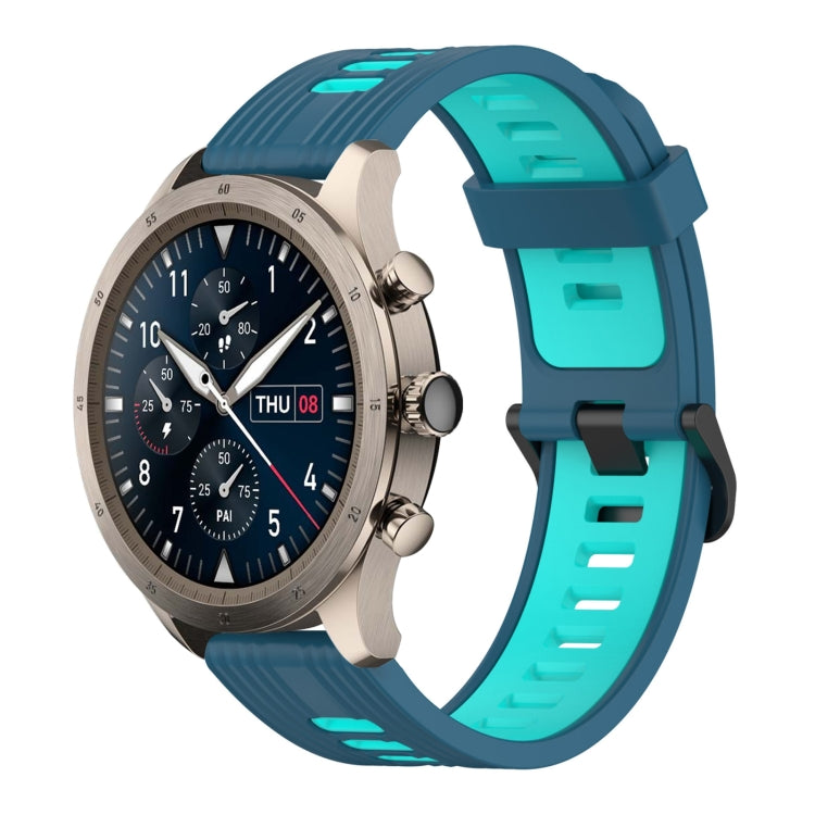 22mm Vertical Pattern Two-Color Silicone Watch Band, For Amazfit 2 Stratos, For  Amazfit Z