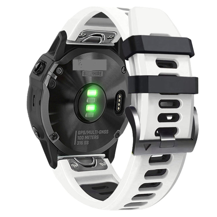 26mm Silicone Sports Two-Color Watch Band, For Garmin Tactix 7, For Garmin Fenix 6X, For Garmin Fenix 6X Pro