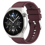 Protruding Head Silicone Strap Silver Buckle, For Huawei  Watch GT Runner 22mm, For Huawei Watch GT3 46mm 22mm, For Huawei Watch 3 / Watch3 Pro 22mm, For Huawei Watch GT2 Pro / GT2e 22mm