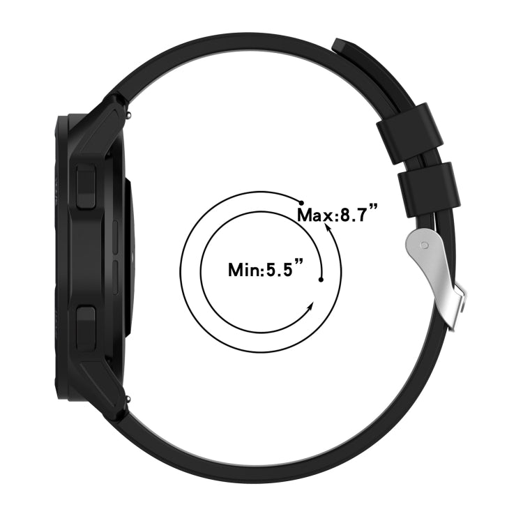Protruding Head Silicone Strap Silver Buckle, For Samsung Galaxy Watch3 45mm 22mm, For Samsung Galaxy Gear S3 Classic 22mm, For Samsung Galaxy Gear S3 Frontier 22mm, For Samsung Galaxy Watch Heart-S 20mm