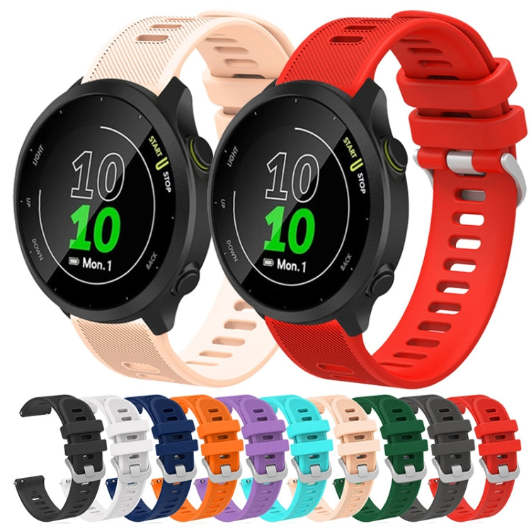 20mm Silicone Twill Watch Band, For Garmin Vivoactive3 Music, For Garmin Forerunner 245, For Garmin Forerunner 245 Music, For Garmin Forerunner 645