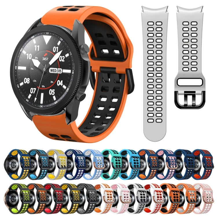 20mm Breathable Two-Color Silicone Watch Band, For Samsung Galaxy Watch 5 Pro  45mm, For Samsung Galaxy Watch 4 40mm