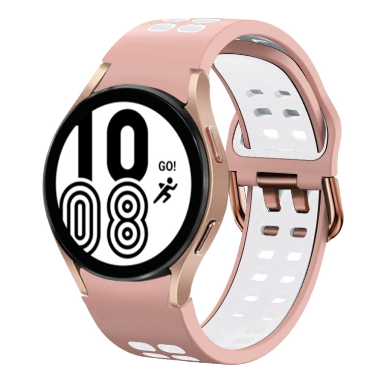 20mm Breathable Two-Color Silicone Watch Band, For Samsung Galaxy Watch 5 Pro  45mm, For Samsung Galaxy Watch 4 40mm