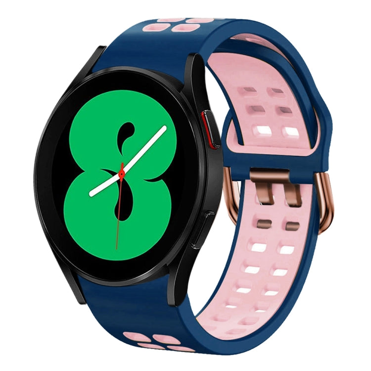 20mm Breathable Two-Color Silicone Watch Band, For Samsung Galaxy Watch 4 44mm, For Samsung Galaxy Watch 4 Classic 46mm