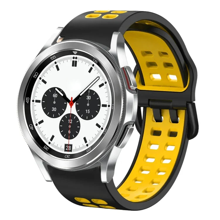 20mm Breathable Two-Color Silicone Watch Band, For Samsung Galaxy Watch 4 Classic 42mm, For Galaxy Watch Active 2