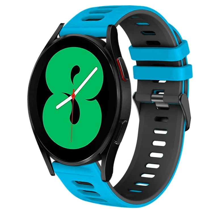 20mm Two-Color Silicone Watch Band, For Samsung Galaxy Watch 4 44mm, For Samsung Galaxy Watch 4 Classic 46mm