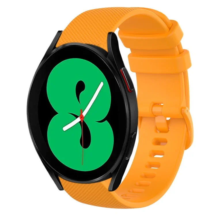 20mm Plaid Solid Color Silicone Watch Band, For Samsung Galaxy Watch4 44mm, For Samsung Galaxy Watch4 Classic 46mm, For Samsung Galaxy Watch4 Classic 42mm, For Samsung Galaxy Watch Active 2